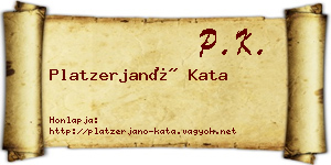 Platzerjanó Kata névjegykártya